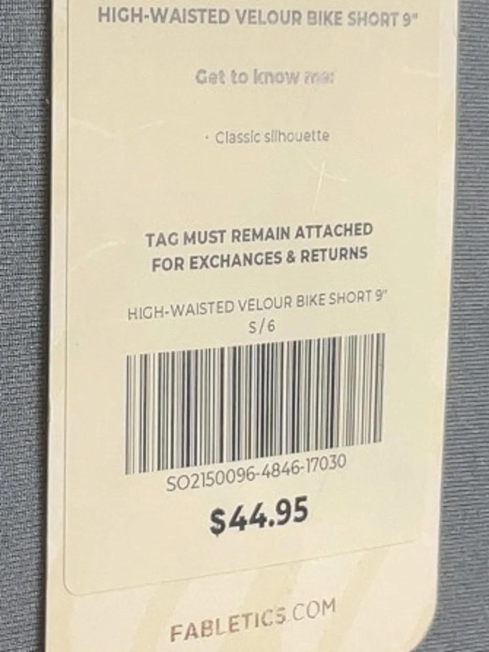 Fabletics Shorts, Navy Velour, S, NWT